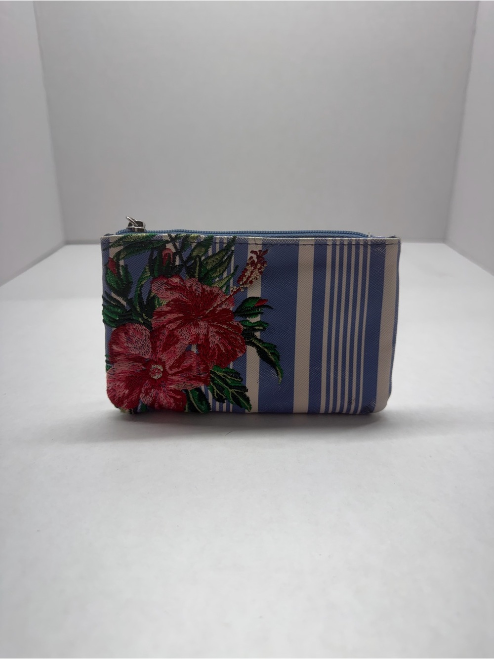 Blue & White Striped Mini Wallet